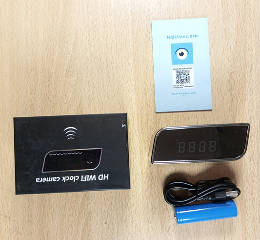 Hidden T3 Camera WiFi Table Clock 1080p
