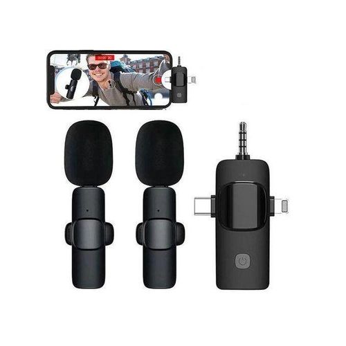 K15 Lapel Microphone 3 in 1 Wireless Lavalier Microphone