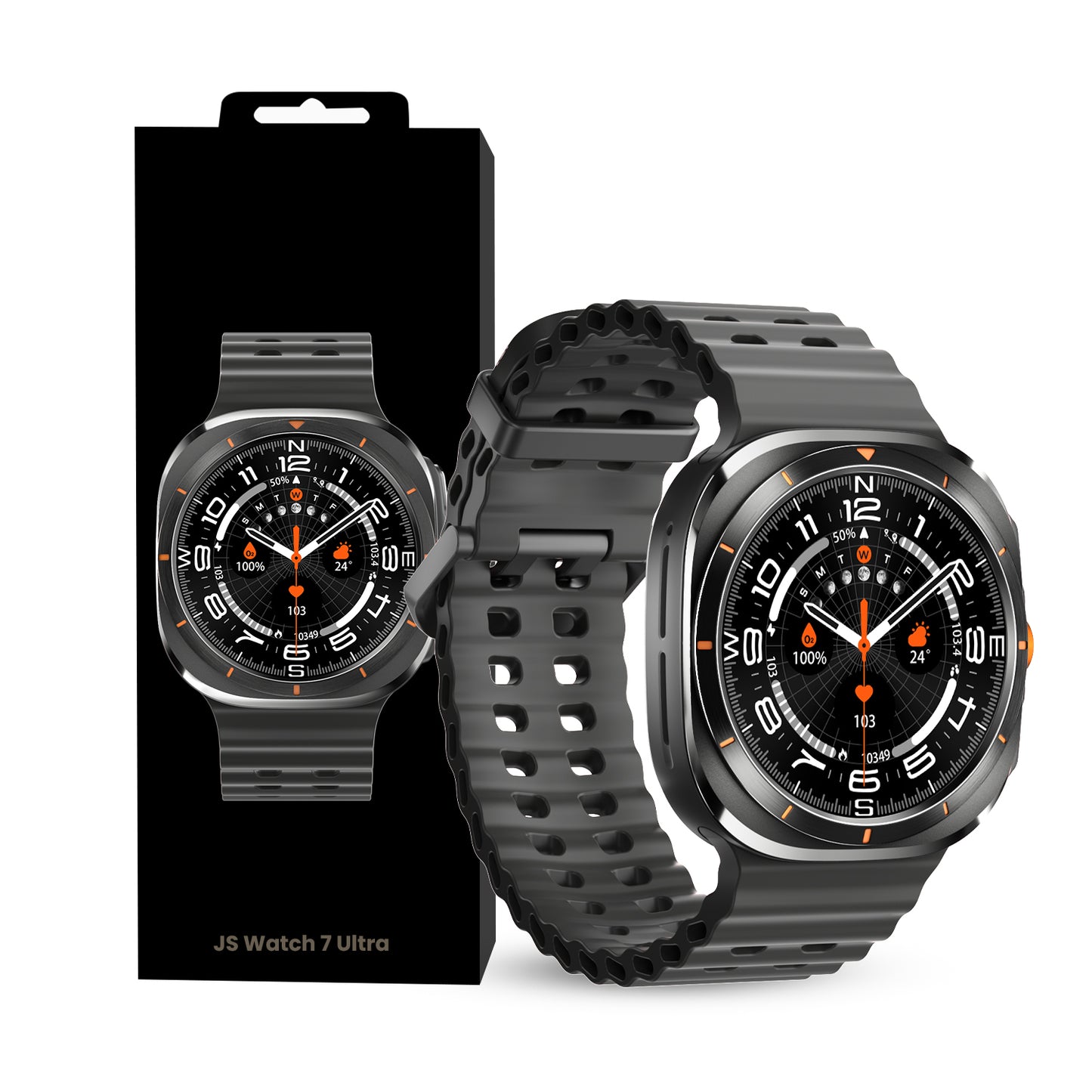 Js Watch7 Ultra 1.43 Amoled Display Waterproof App Black