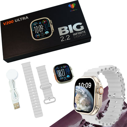 V200 New Fashion Ultra 2.2  Waterproof Smart Watch Grey