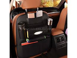 Back Seat Organizer In Leather 1 piece - Black