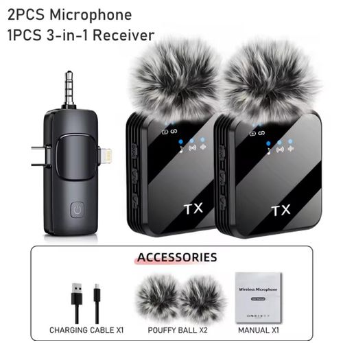 11-2 (3 In 1) Noise Cancelling Wireless Dual Microphone