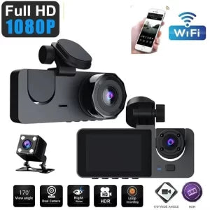 Y16 3-Channel Dash Cam – Full HD 1080P