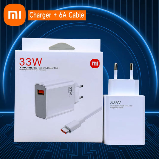 Xiaomi 33w Eu Plug Qc3.0 Fast Quick Wall Charger With Cable