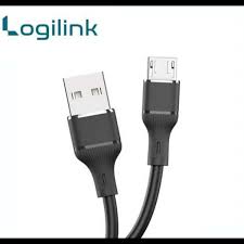 Logilink Usb To Micro Nylon Fast Charging Data Cable With Light 1m (1 Year Warranty) Black