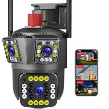 PTZ WiFi Outdoor Security Camera – 3 Lens Waterproof Auto Tracking