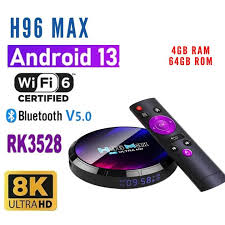 H96 Max For Led Lcd Android Tv 13.0 Version Tv Box 4+64gb